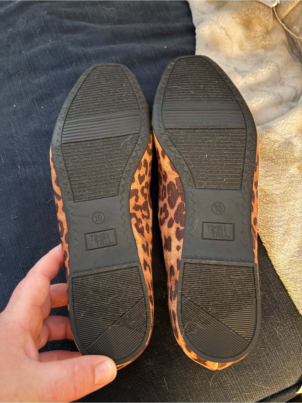 Time and Tru Leopard Print Mary Jane Flats - Brown and Black - Picture 3 of 4
